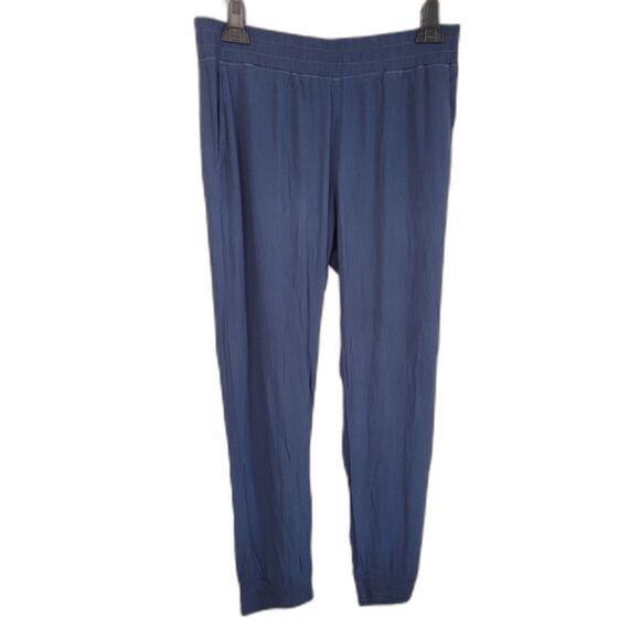 MONROW Blue Rayon Elastic Waist Jogger Pants - Picture 1 of 4